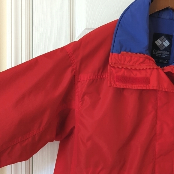 Columbia 90's Vintage Bugaboo Nylon Full Zip Winter Ski Shell Jacket Red Blue L - Picture 3 of 16